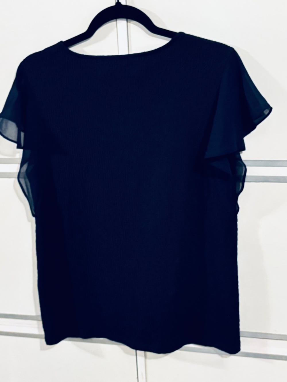 Calvin Klein Women’s Pull Over Top Navy Short Sleeves Large - Picture 4 of 5